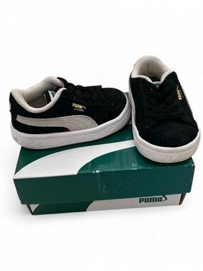 4C Puma Sneakers Black White Suede Athletic Baby Boy Baby Girl Shoes
